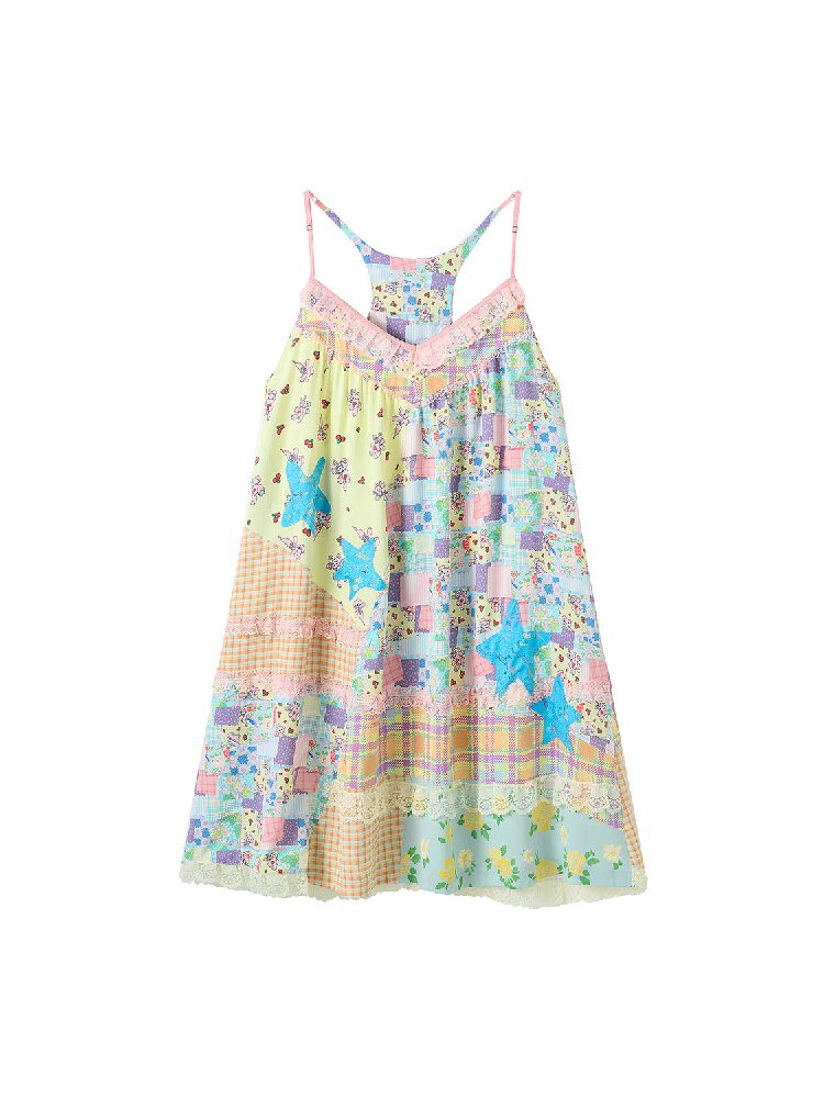 Floral Patchwork Star Lace Dress【s0000017699】