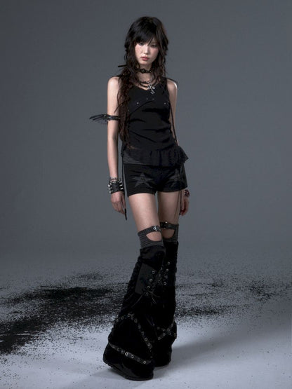 Lace Hooded Sleeveless Tank Top【s0000012339】