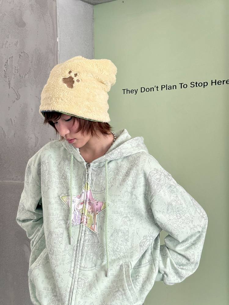 Star-Print Hooded Sweatshirt【s0000014437】