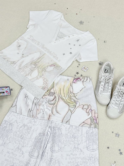 Dreamcore Angel Silver Fake T-Shirt【s0000016544】