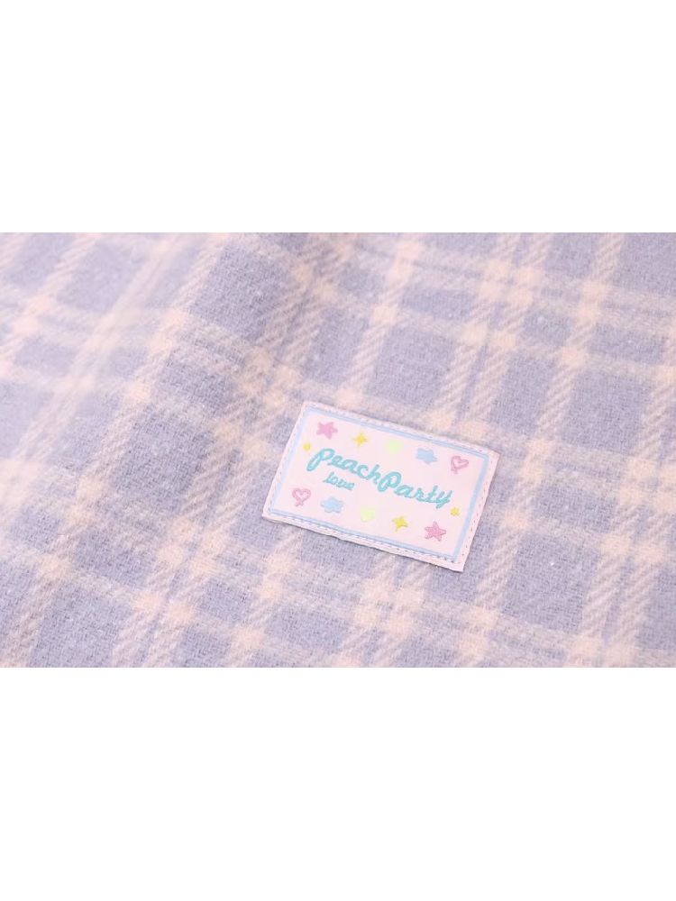 Purple Pink Plaid Peplum A-line Skirt【s0000005256】