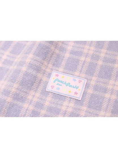 Purple Pink Plaid Peplum A-line Skirt【s0000005256】