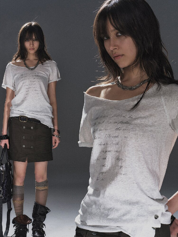 Silver Print Raglan Short T Shirt【s0000016241】