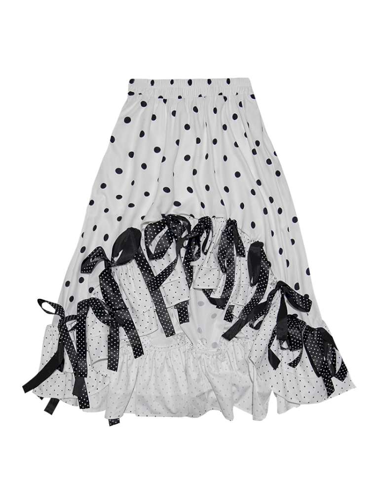 Asymmetric Bow Midi Skirt【s0000014525】