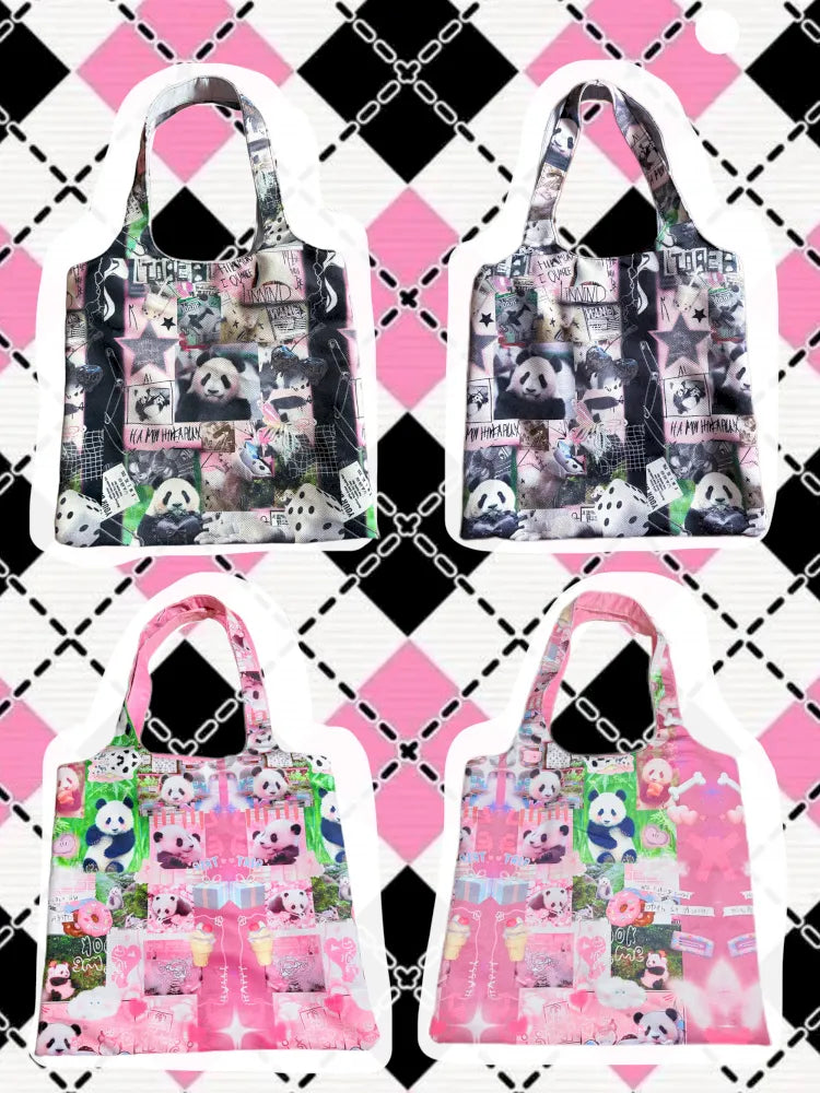 Panda Tote Bag Canvas Shoulder Bag【s0000013975】