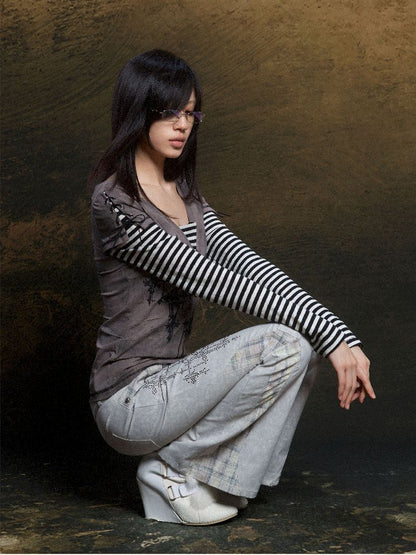 Double Waistband Drilling Decoration Pants【s0000011810】