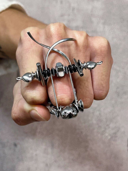 Punk Mechanical Joint Adjustable Ring【s0000018881】