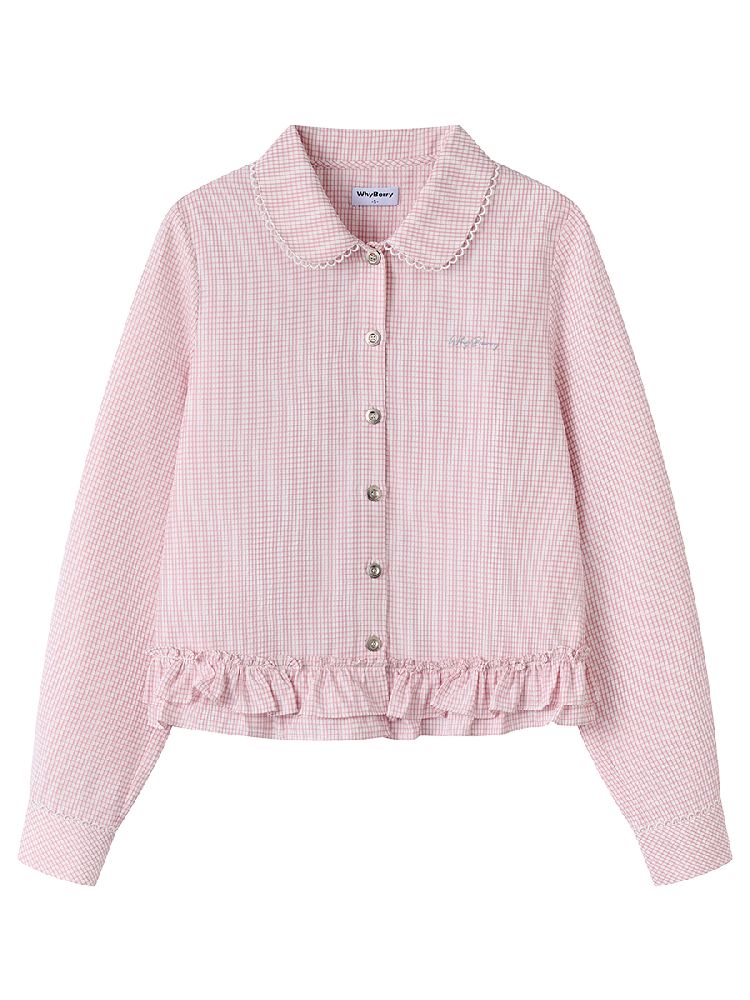 Doll Collar Solid Color Bow Flutter Shirt【s0000011963】
