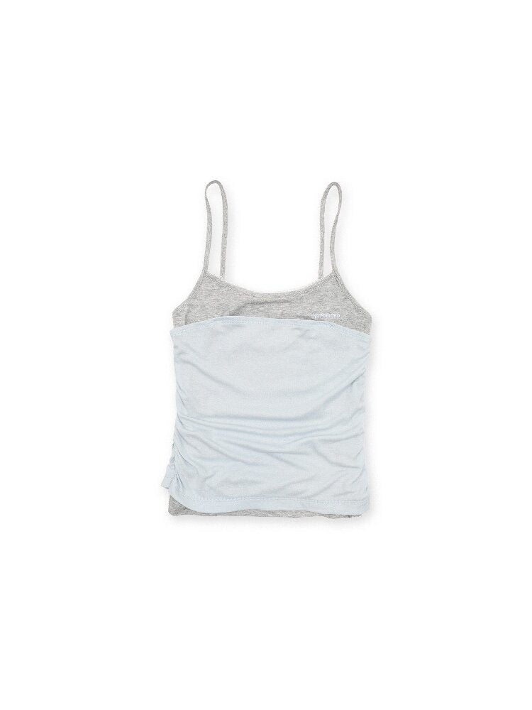 Tencel Linen Faux Two Piece Top【s0000017419】