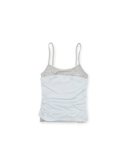 Tencel Linen Faux Two Piece Top【s0000017419】