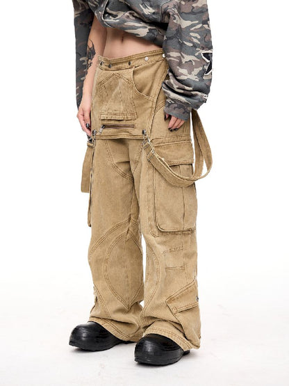 Multi-Pocket Workwear Bib Pants【s0000011364】