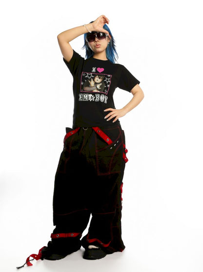 Abipunk rock slogan T-shirt【s0000013173】