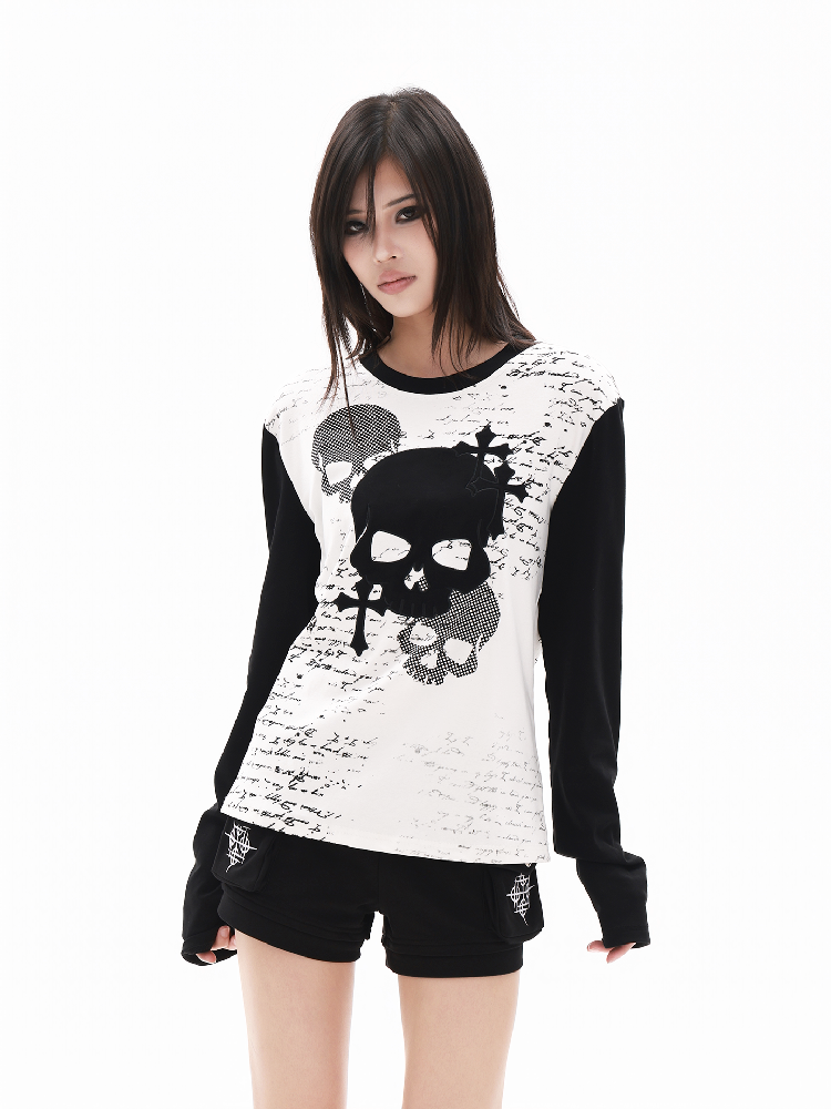 Patchwork Appliqué Long T-Shirt【s0000018321】