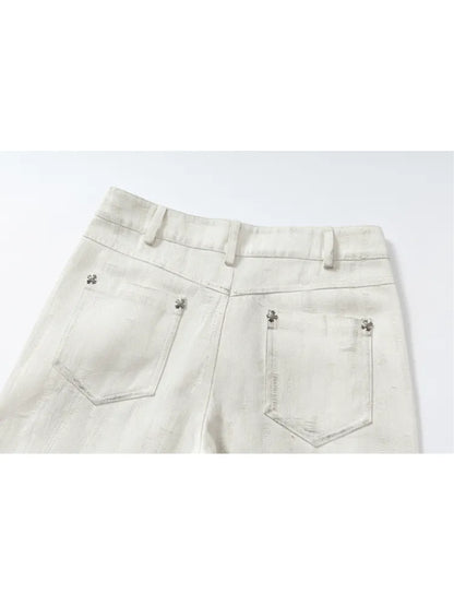 Denim Distressed Wide-Leg Pants【s0000013949】