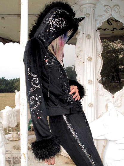 Horse Unicorn Velvet Diamond Coat【s0000015377】