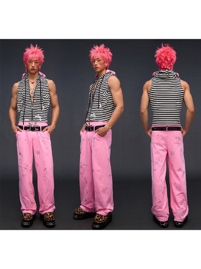 Hardware Decoration Bow Striped Vest【s0000017026】
