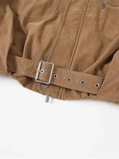 Stand Collar Motorcycle Leather Jacket【s0000014042】