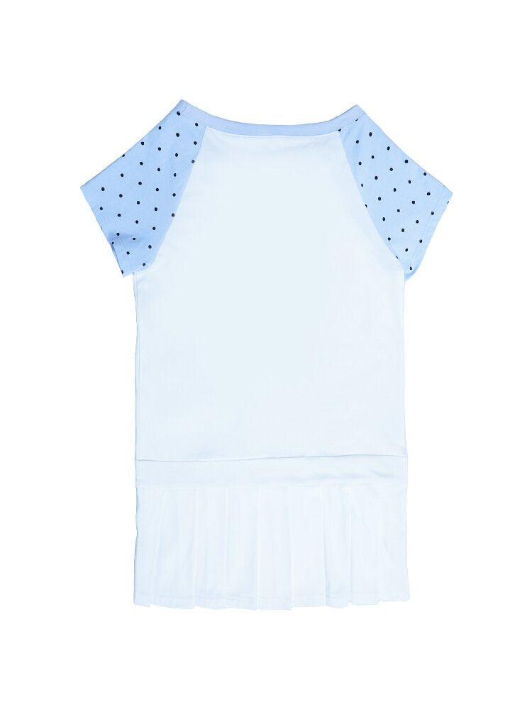 Blue White Pixel Pleated Dress【s0000016546】