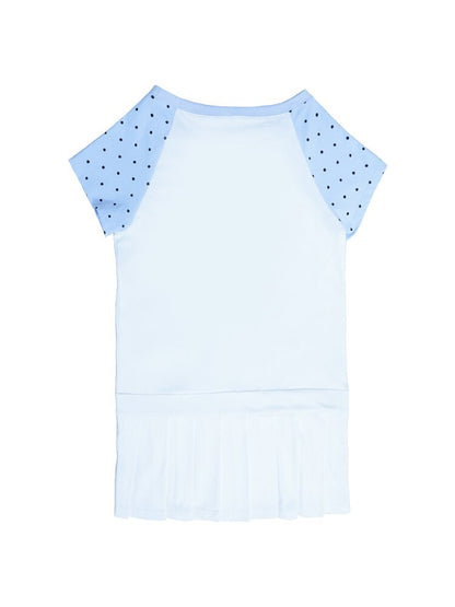 Blue White Pixel Pleated Dress【s0000016546】
