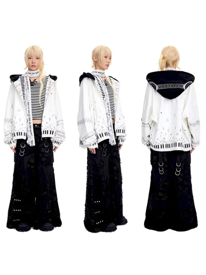 Headphones Embroidered Hoodie Jacket【s0000014098】