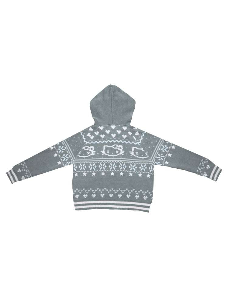 Ghost Horse Grey Fair Isle Hooded Jacket【s0000014697】