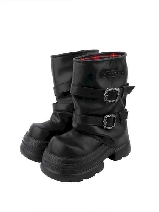 Thick Sole Mid-Calf Western Boots【s0000014186】