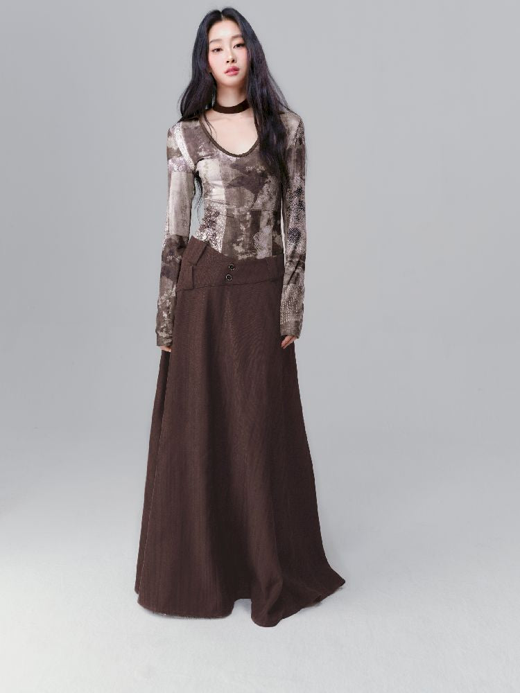 Intellectual Low Round Neck Slim Dress【s0000012137】