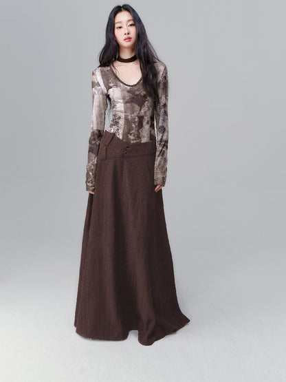 Intellectual Low Round Neck Slim Dress【s0000012137】