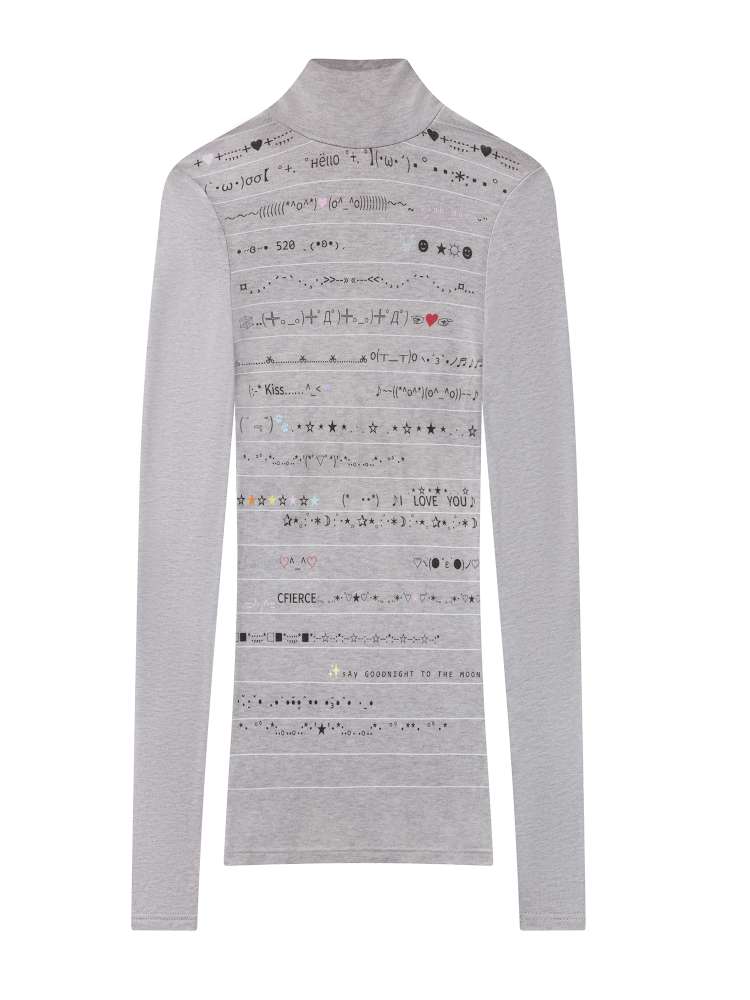 Wool Blend Emoji Stripe Turtleneck【s0000014648】