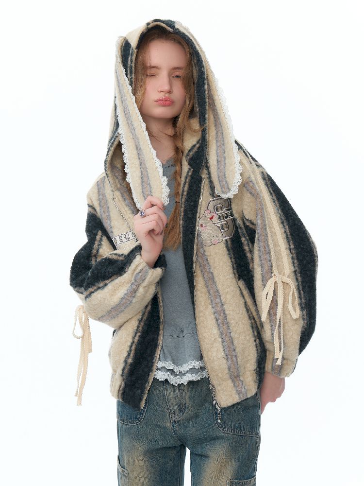Hooded Rabbit Ears Short Jacket【s0000011494】