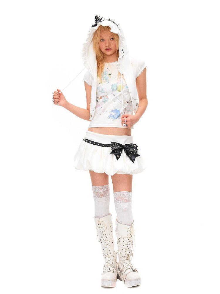 Stud Bow Design Pumpkin Skirt【s0000016934】