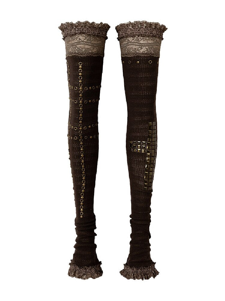 Lace Rhinestone Knit Leg Covers【s0000019164】