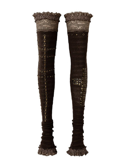 Lace Rhinestone Knit Leg Covers【s0000019164】