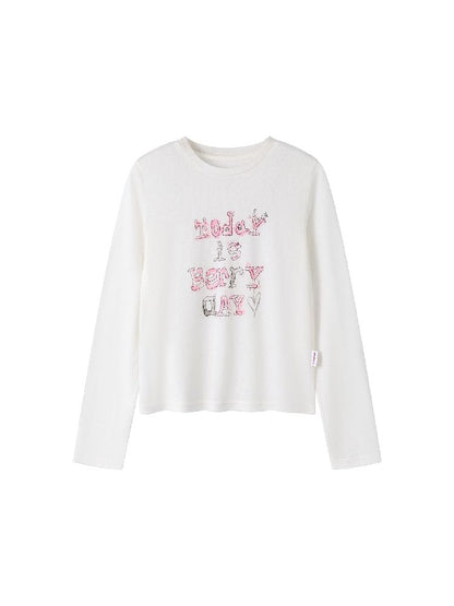Simple Round Neck Long Sleeve T-Shirt【s0000011973】
