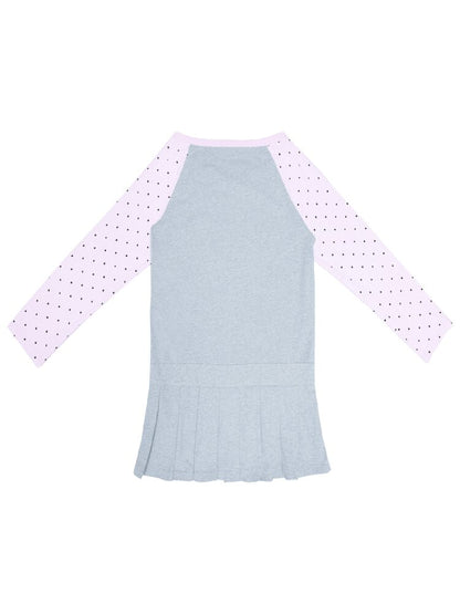 Pink Gray Pixel Pleated Dress【s0000016545】