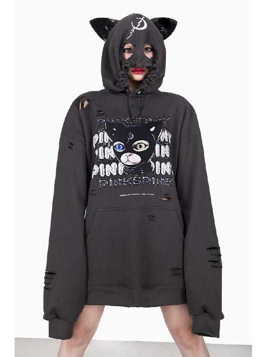 Devon Cat Ears Head Cover Hooded Sweatshirt【s0000005699】