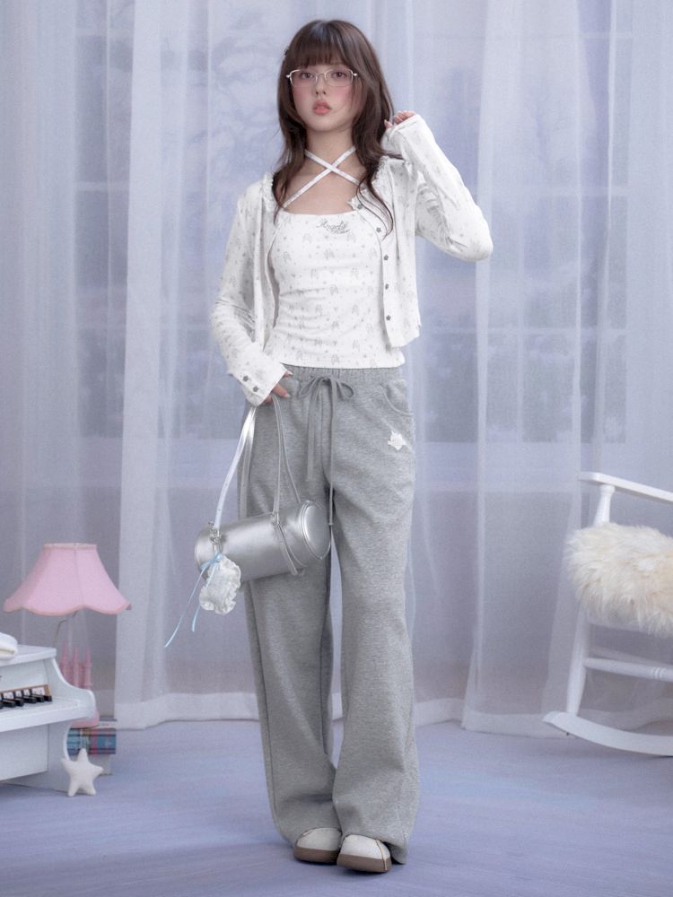 Bear Print Knit Camisole Jacket Cardigan【s0000013368】