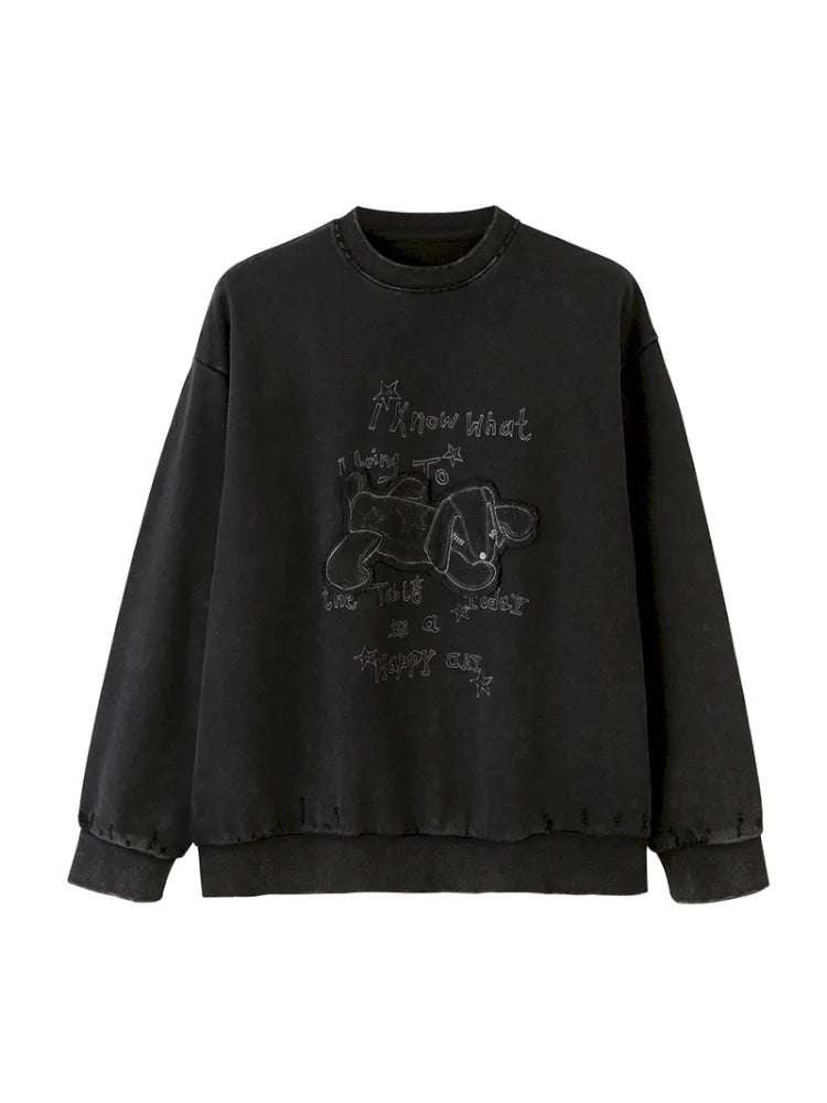 Oversized Long-Sleeve Pullover Sweatshirt【s0000014050】