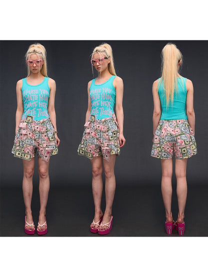 Printed Aro Pants Money Print T【s0000017032】