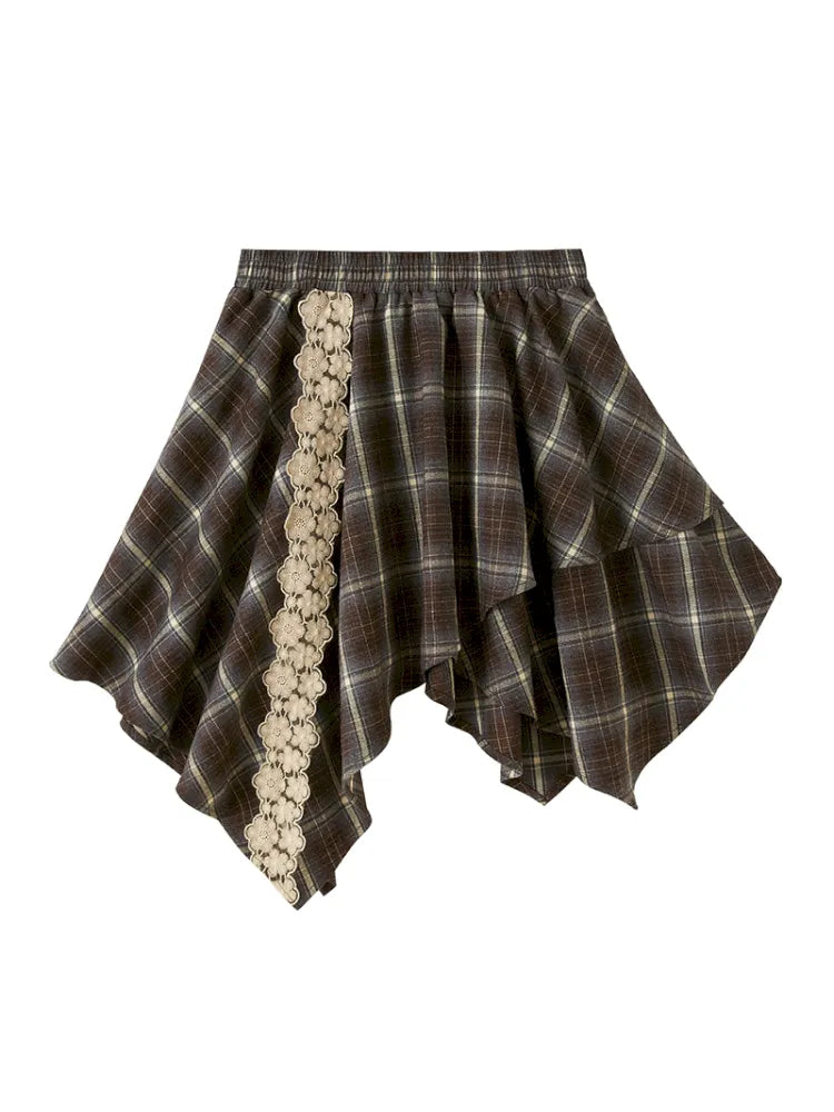 Lace Patchwork Skirt A-Line Mini Skirt【s0000014066】