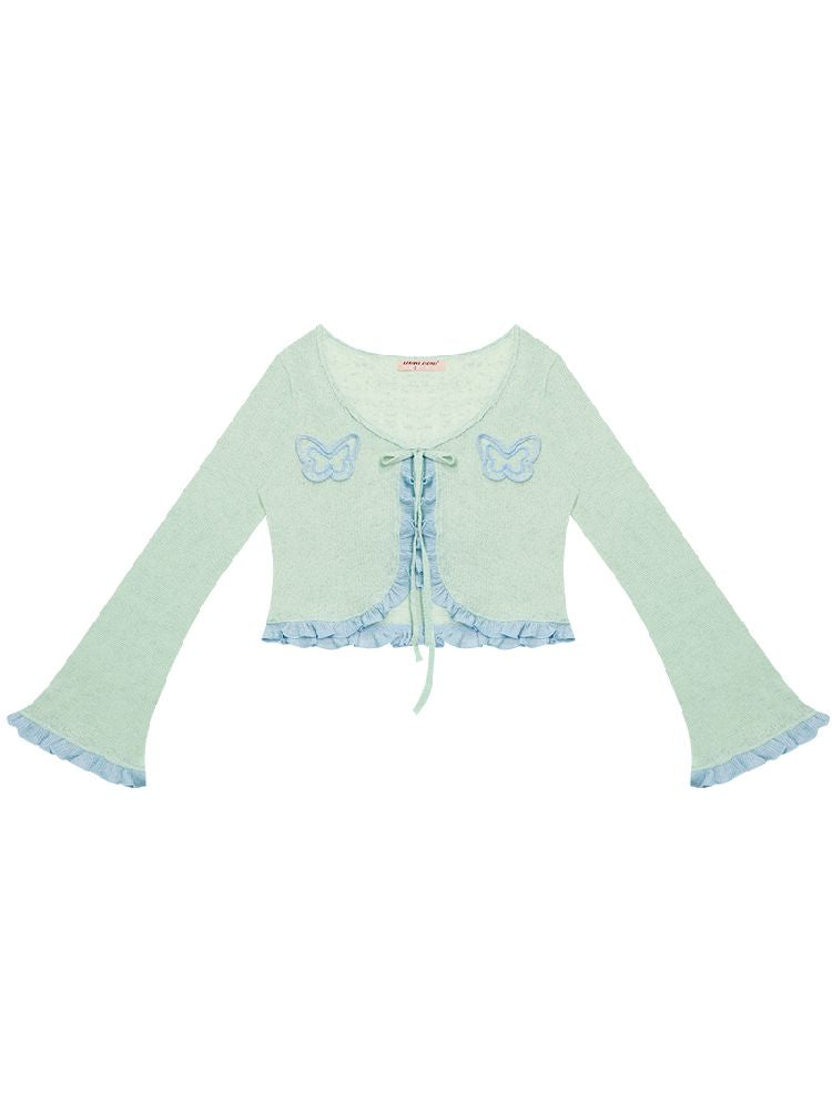 Butterfly Lace Knit Cardigan【s0000012229】