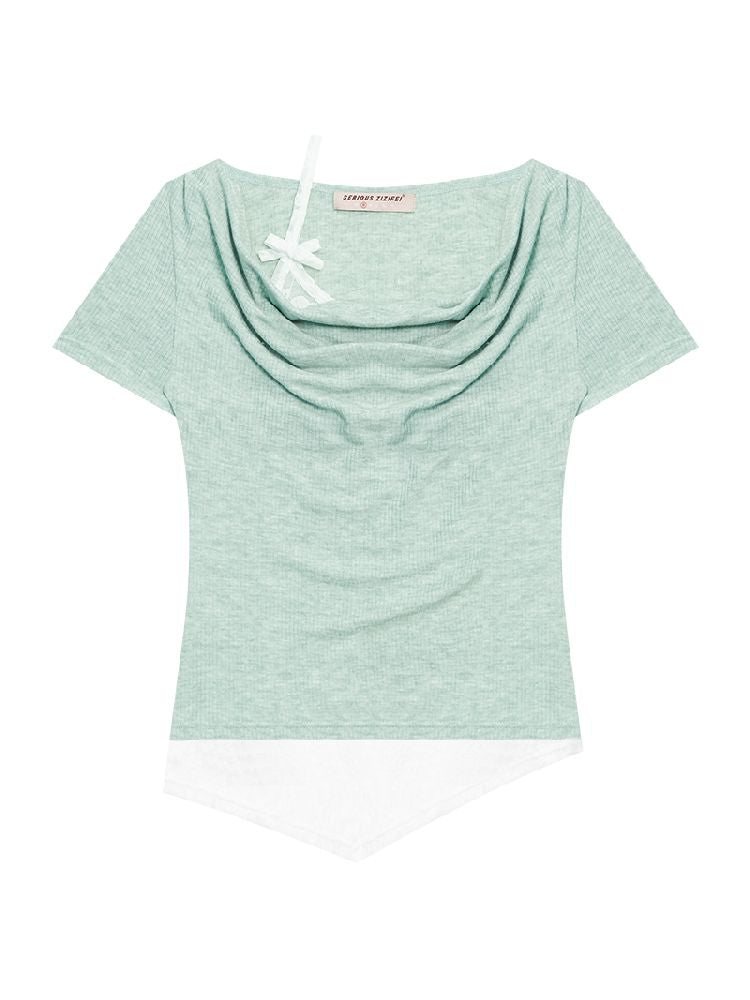 Lace Straps Short Sleeve T-shirt【s0000012254】