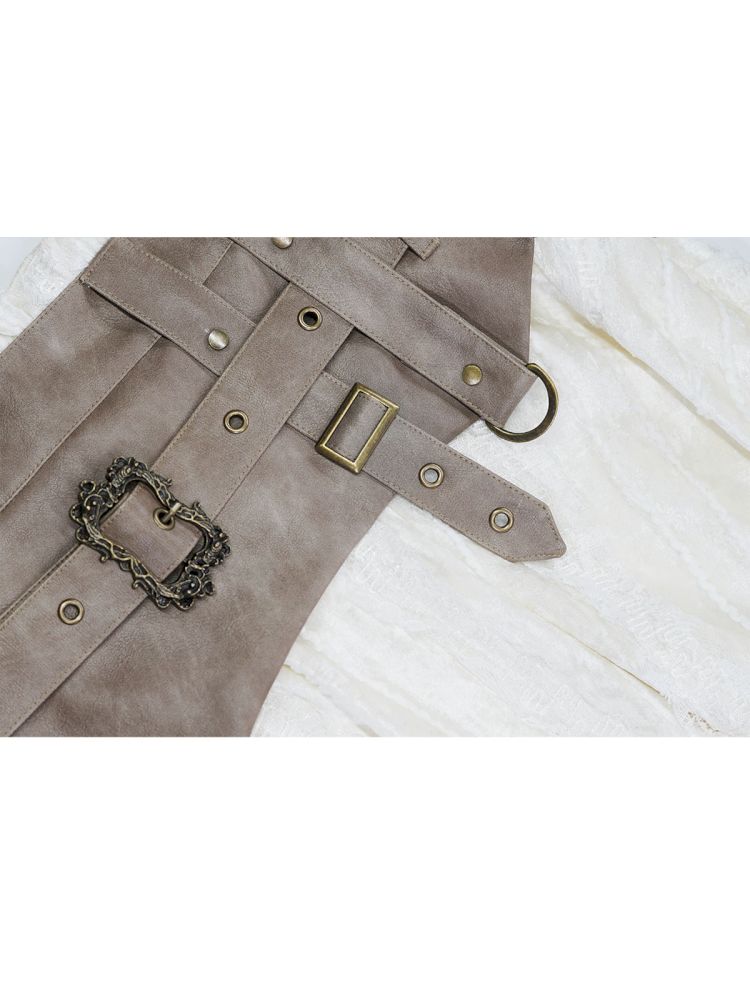 Punk splicing velvet bustier skirt【s0000013886】