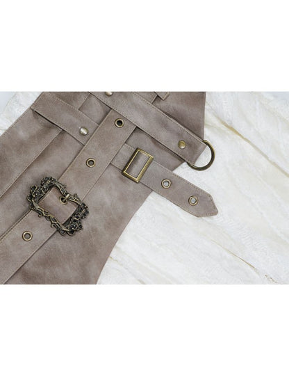 Punk splicing velvet bustier skirt【s0000013886】