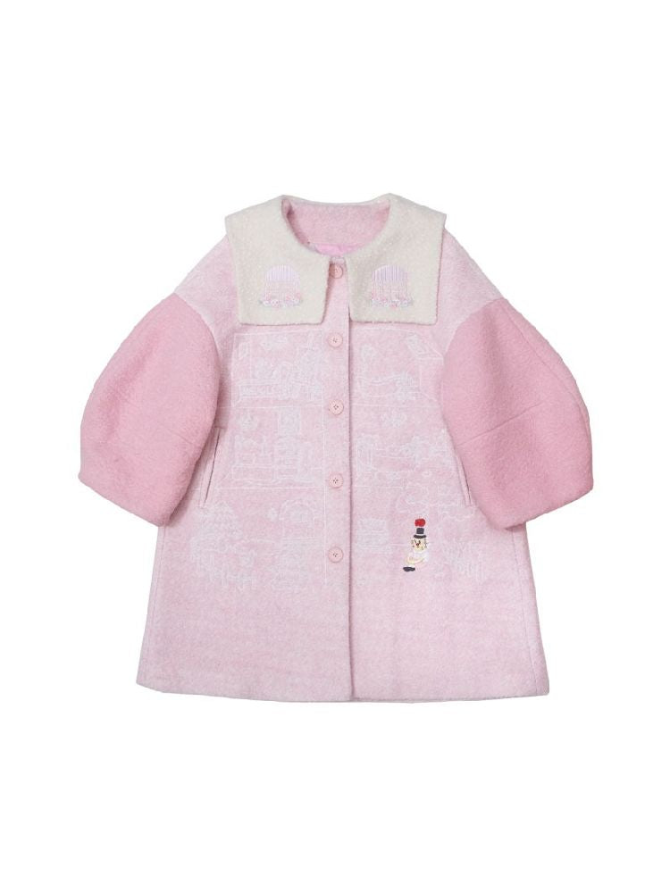 Dollhouse Embroidered Colorblocked Tweed Coat【s0000005691】