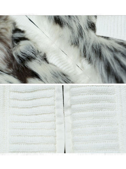 Knit Splicing Eco-Fur Slim Jacket【s0000011251】