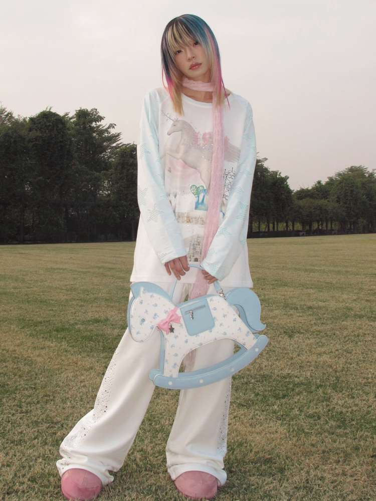 Horse Rolling Trojan Tote Bag【s0000015381】