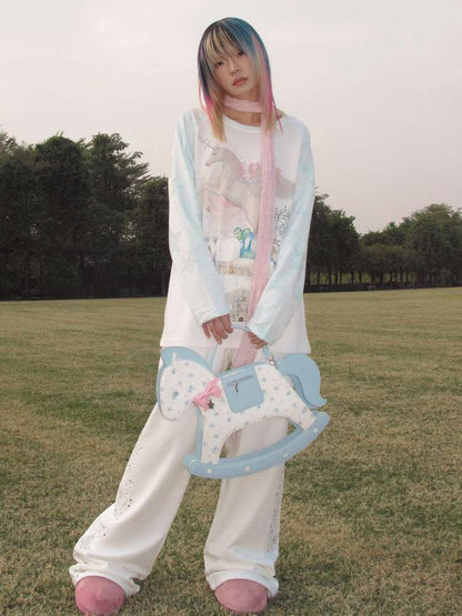 Horse Rolling Trojan Tote Bag【s0000015381】