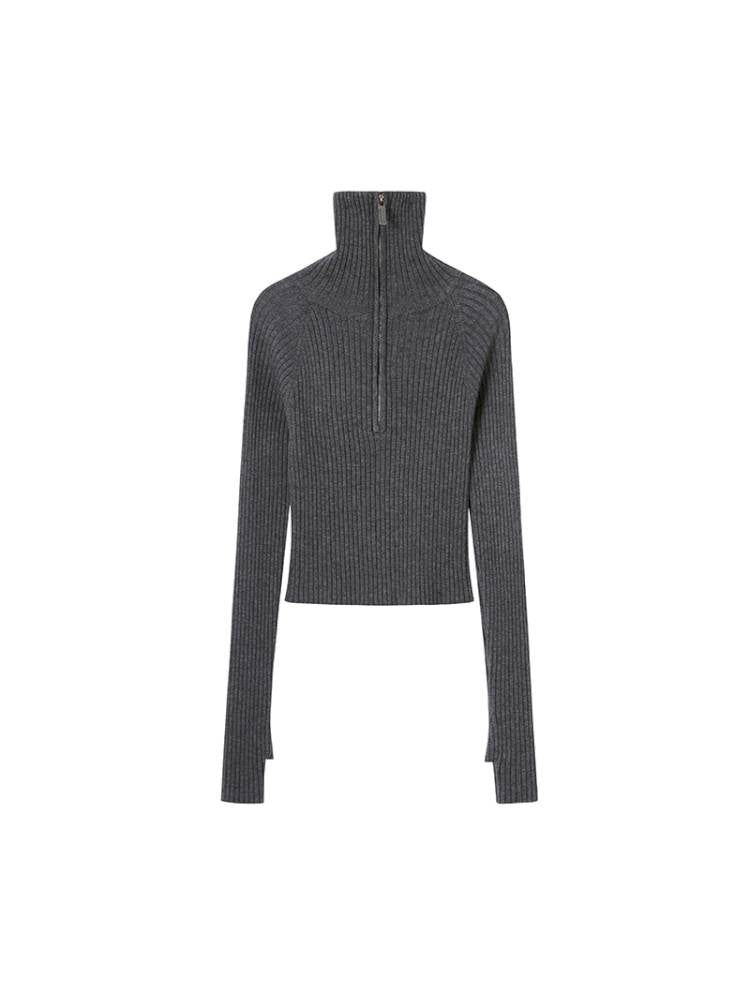 Zipper Stand Collar Base Layer Sweater【s0000014391】