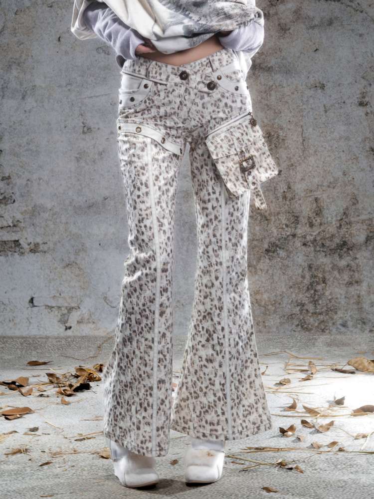 Straight-Leg Flared Low-Rise Pants【s0000014487】